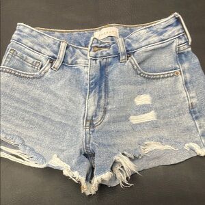 PacSun Blue Jean Shorts Distressed High-Waisted